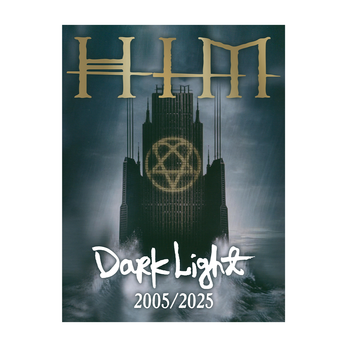 A commemorative poster celebrating the twentieth anniversary of the HIM album Dark Light.