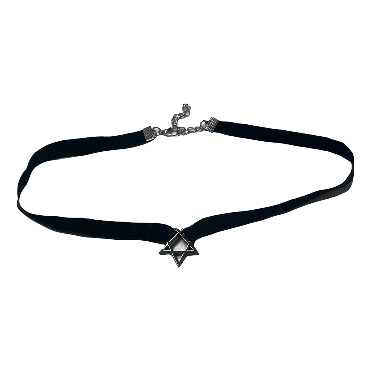 A black ribbon choker with Heartagram charm. Celebrate twenty five years of the Razorblade Romance album from HIM.