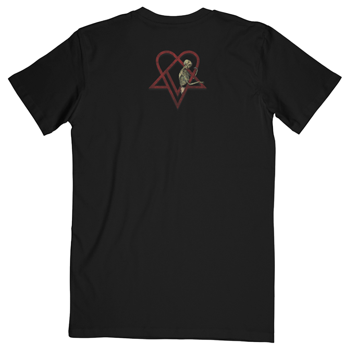 A black cotton short sleeve tee with custom graphics across the front and back, from Ville Valo.