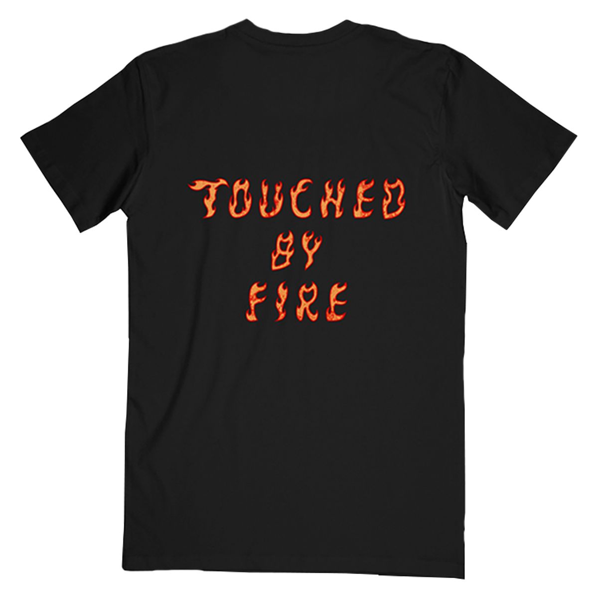 A black cotton short sleeve tee with custom graphics across the front and back, from Ville Valo.