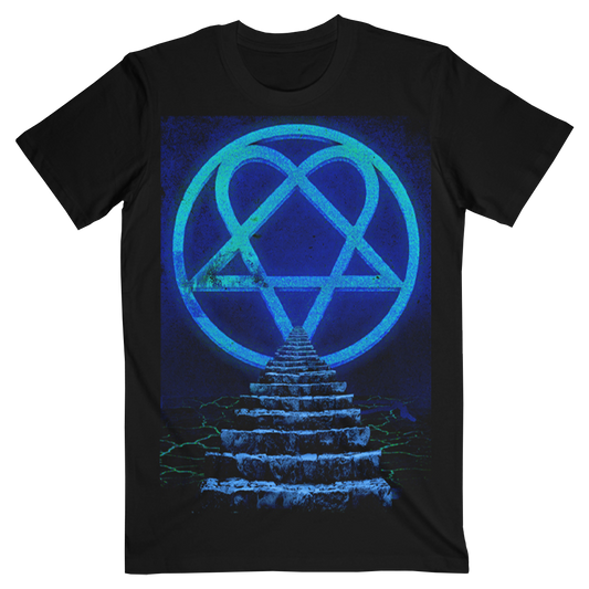 A classic fit short sleeve tee made with one hundred percent cotton, featuring custom blue Heartagram artwork across the front from HIM.