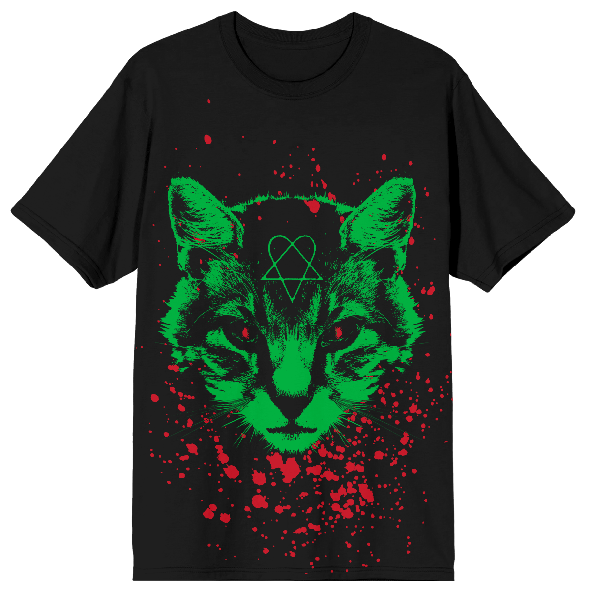 A classic black cotton tee with custom HIM artwork on the front. 
