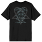 A classic black cotton tee with Dark Light album artwork on the front and the album track list on the back, from HIM.